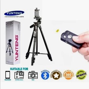 Aluminum Tripod with 3-Way Head & Bluetooth Remote Camera Phone Video and Photo